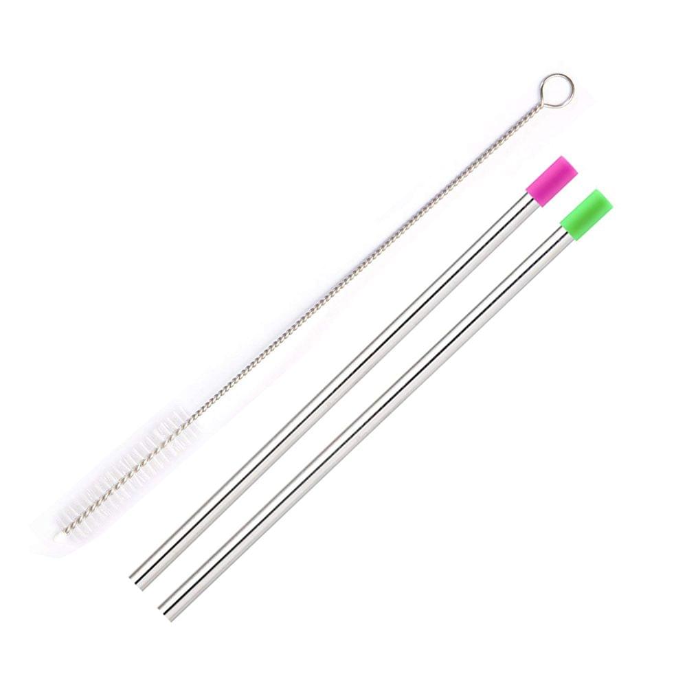 Useful Reusable 304 Stainless Steel Straw with Dust Cap Milk - 2