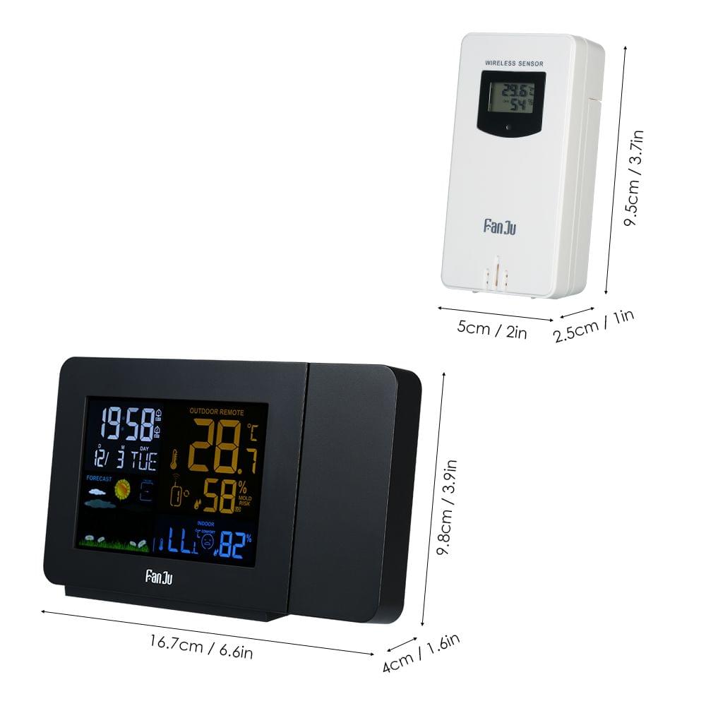 FanJu USB Operated Wireless Digital Colorful LCD Weather