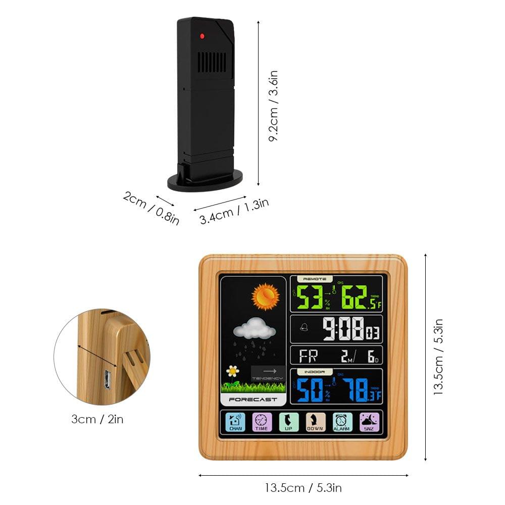 Touch Color LCD Screen Wireless Weather Station Alarm Clock