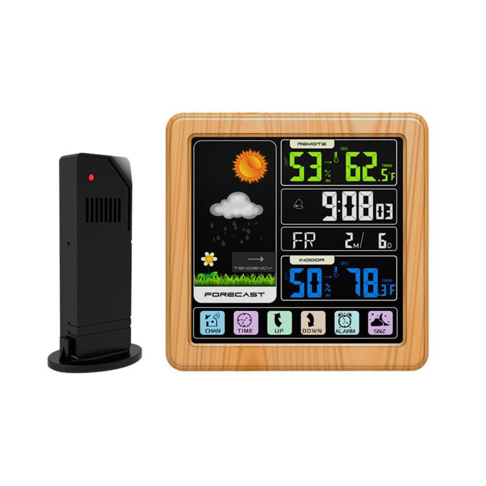 Touch Color LCD Screen Wireless Weather Station Alarm Clock