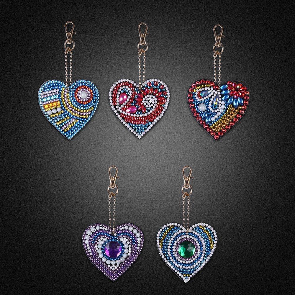 Diamond Painting Keychain Pendant Special Shaped Love Heart