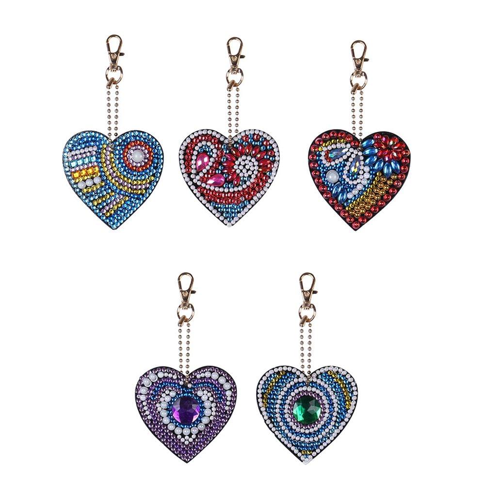 Diamond Painting Keychain Pendant Special Shaped Love Heart