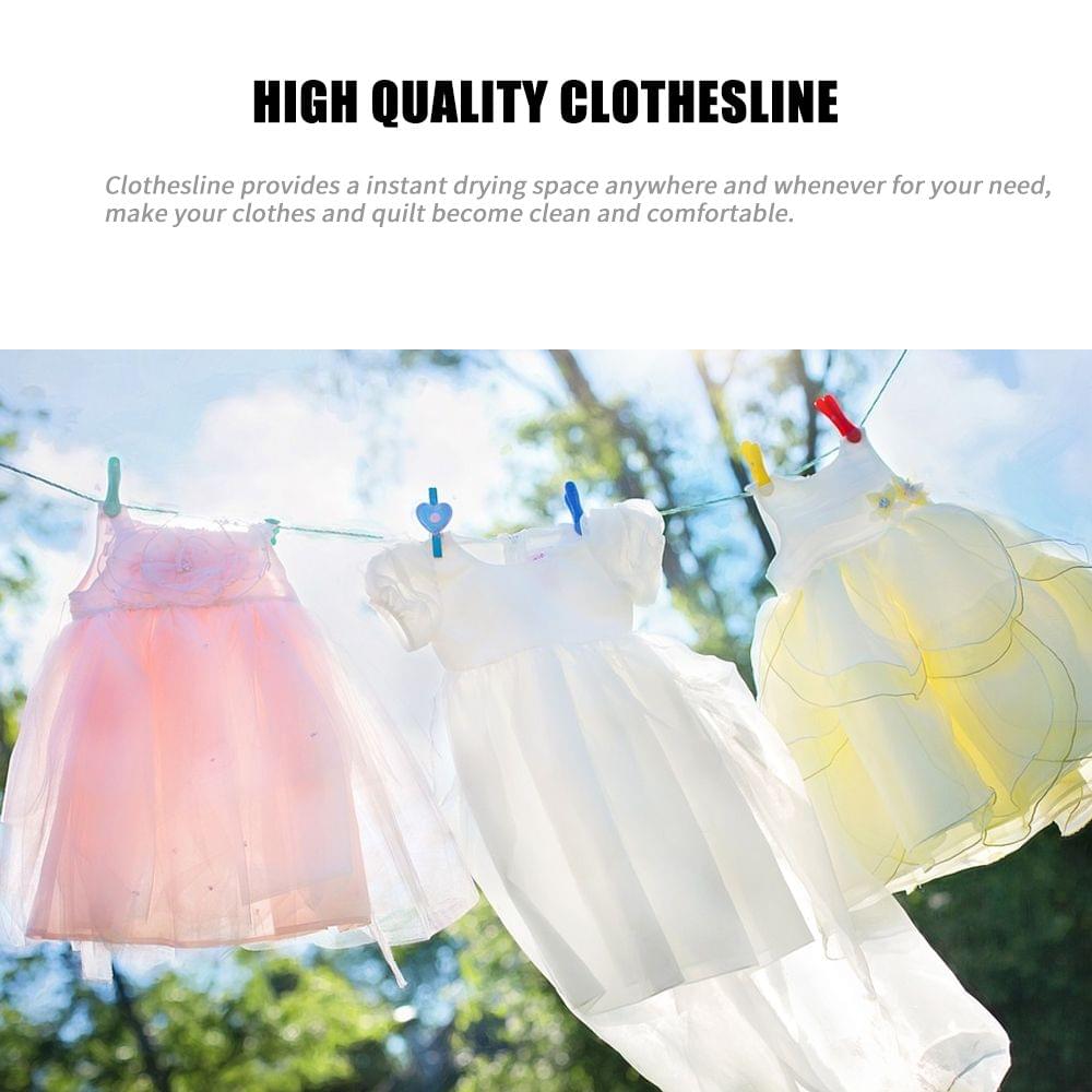 33ft Laundry Clothesline Nylon Rope Sturdy Hanging Drying - Random Color