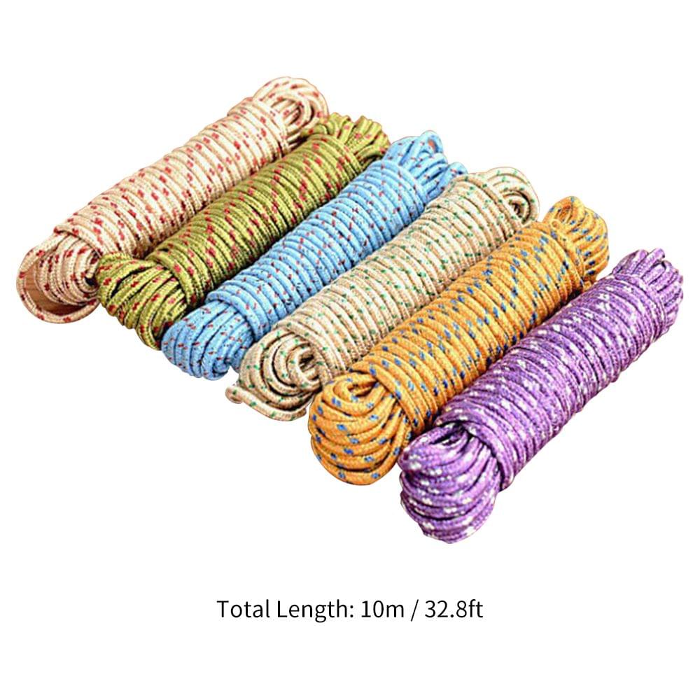 33ft Laundry Clothesline Nylon Rope Sturdy Hanging Drying - Random Color