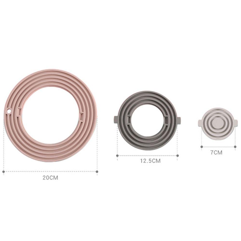 3 in 1 Silicone Trivet Mat Hot Pads Placemats Non-slip Heat - Dark Grey & Light Grey & Pink