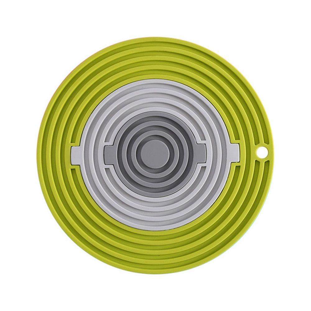 3 in 1 Silicone Trivet Mat Hot Pads Placemats Non-slip Heat - Green & Light Grey & Dark Grey