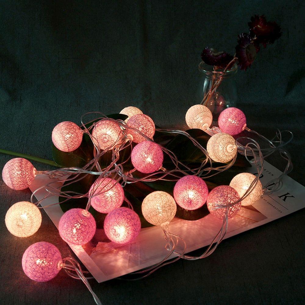 Cotton Ball Garland Led Holiday String Light Valentine