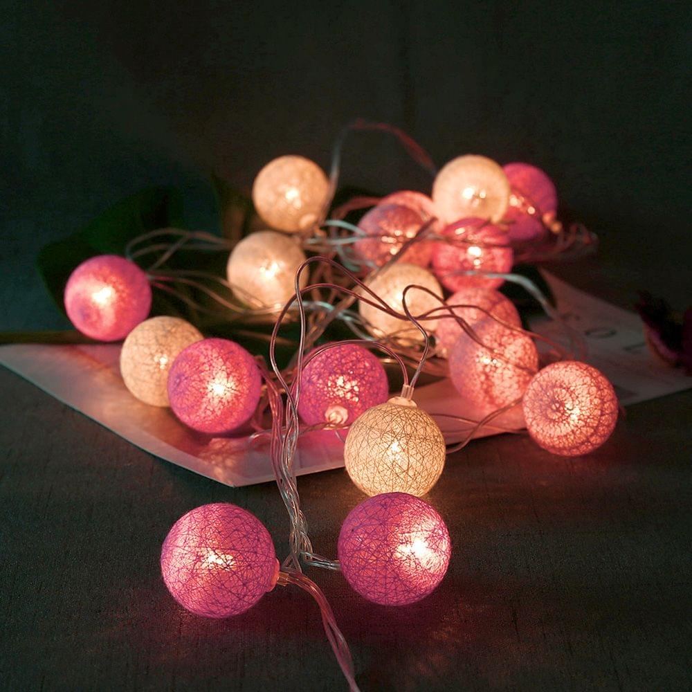 Cotton Ball Garland Led Holiday String Light Valentine