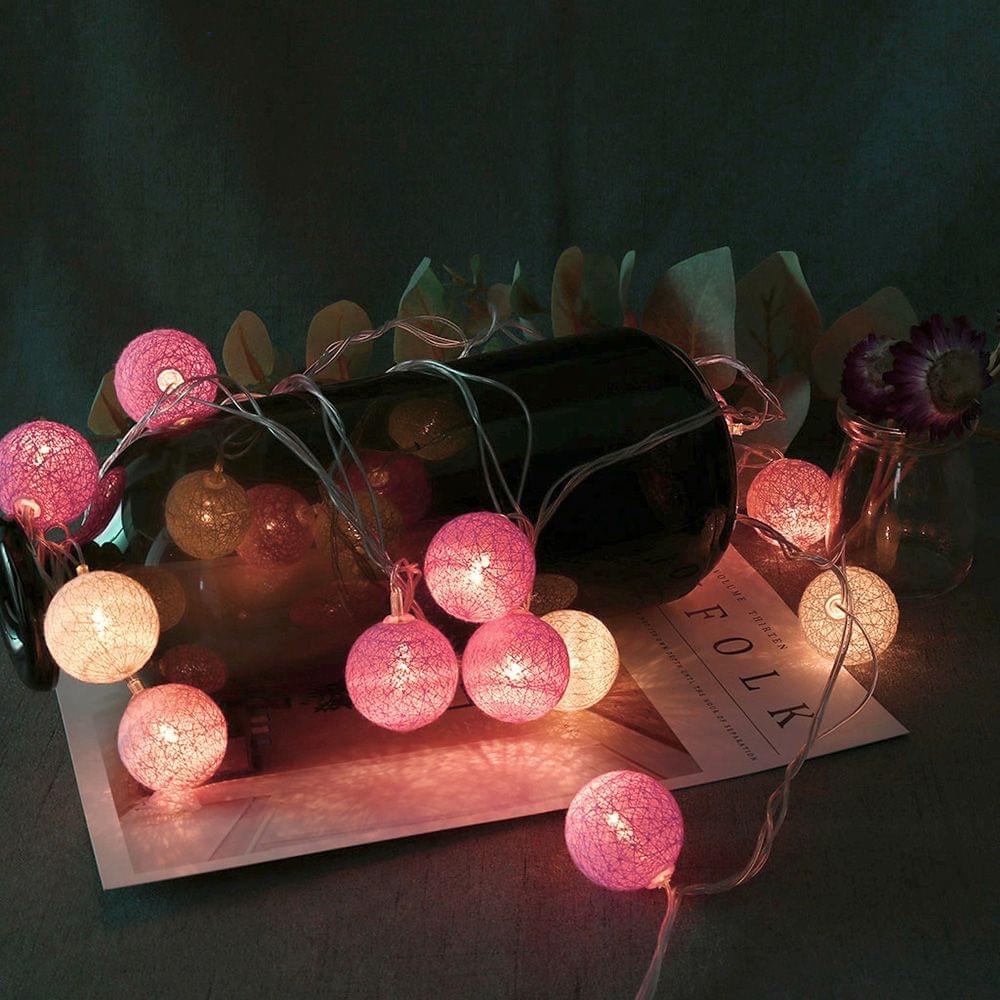 Cotton Ball Garland Led Holiday String Light Valentine