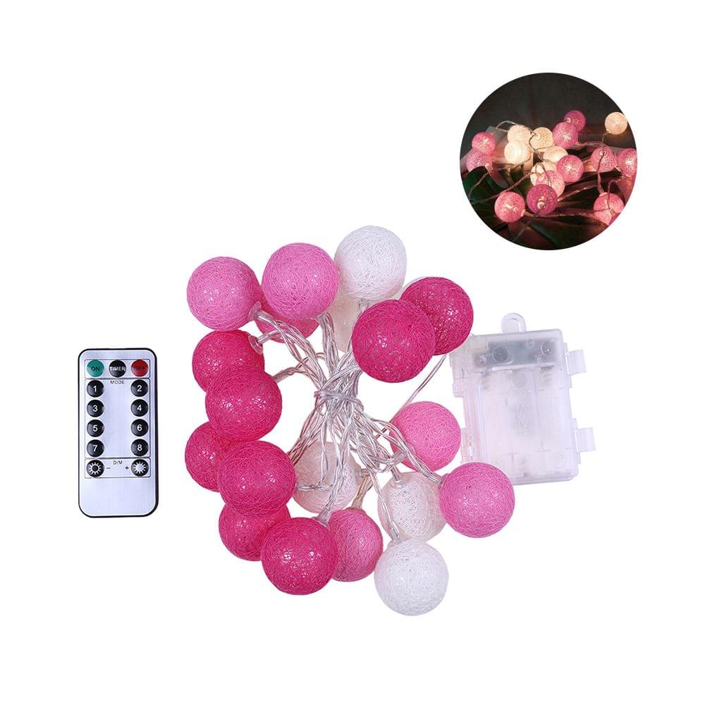 Cotton Ball Garland Led Holiday String Light Valentine