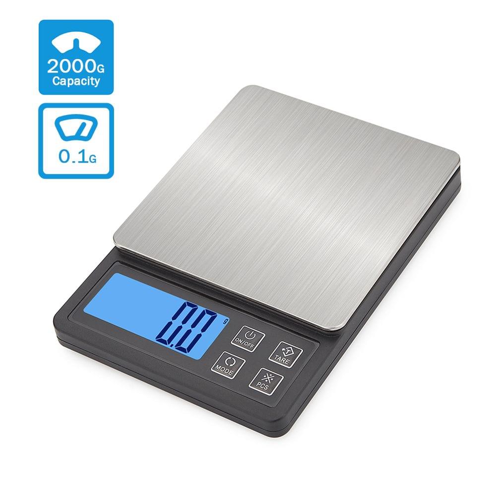 Digital Pocket Scale Kitchen Scale 2kg/0.1g Food Scale Tare