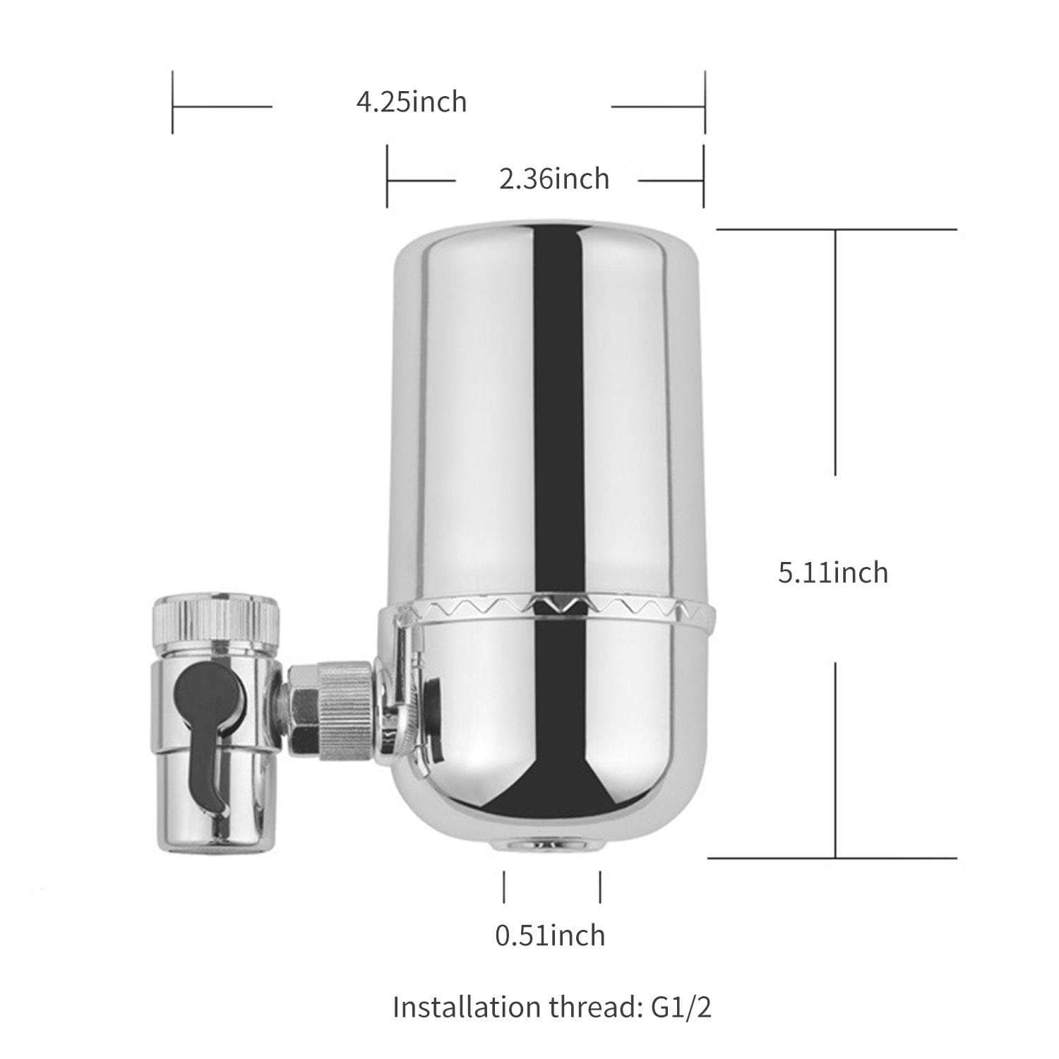 Faucet Water Filter with Ceramic Cartridge 360-Degree