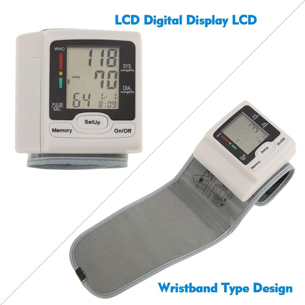 Automatic Blood Pressure Monitor Wrist Sphygmomanometer LCD