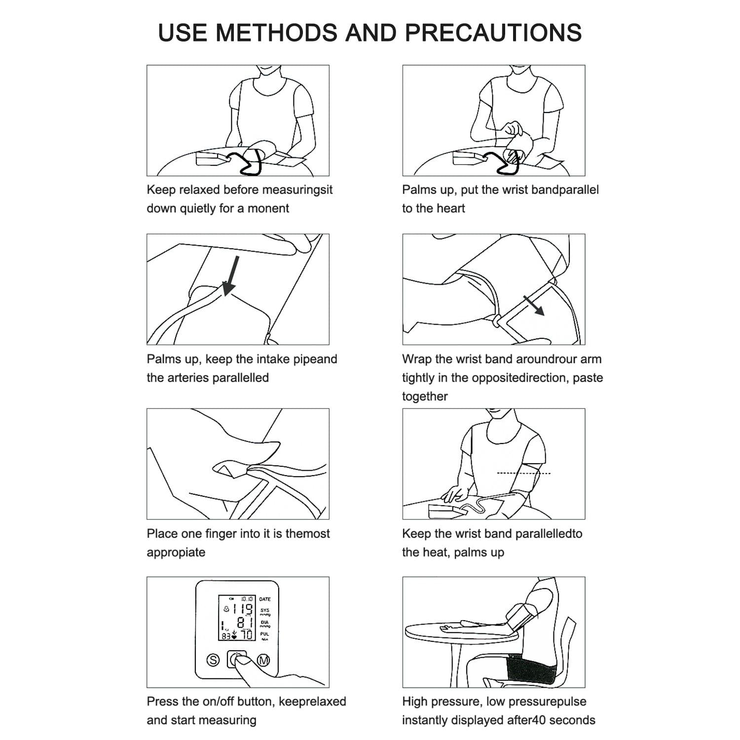 Arm Sphygmomanometer LCD Digital Display Blood Pressure