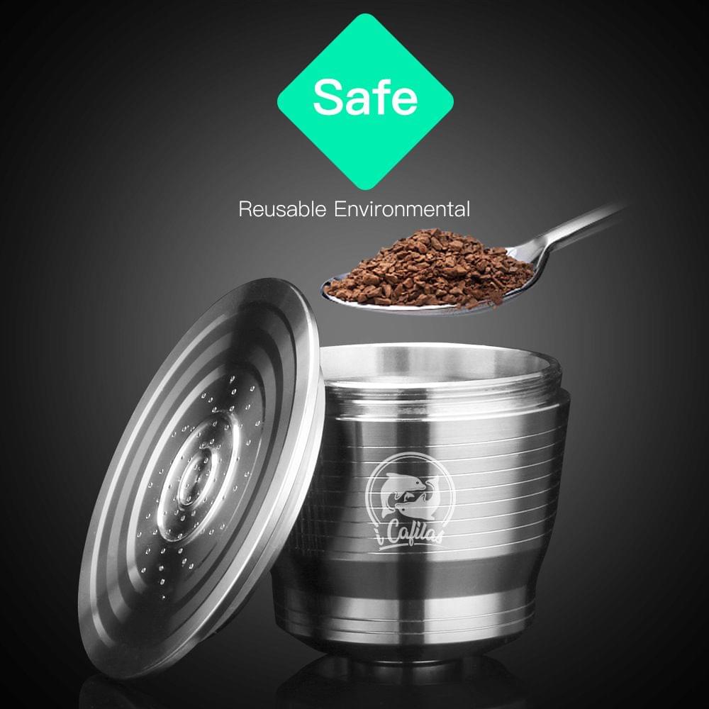 Stainless Steel Refillable Coffee Capsules for Nespresso - for nespresso and round shape