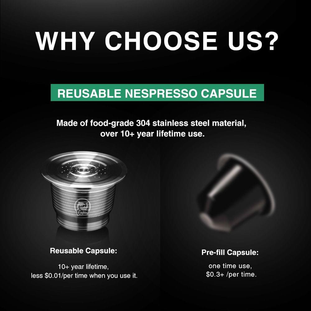 Stainless Steel Refillable Coffee Capsules for Nespresso - for nespresso and round shape