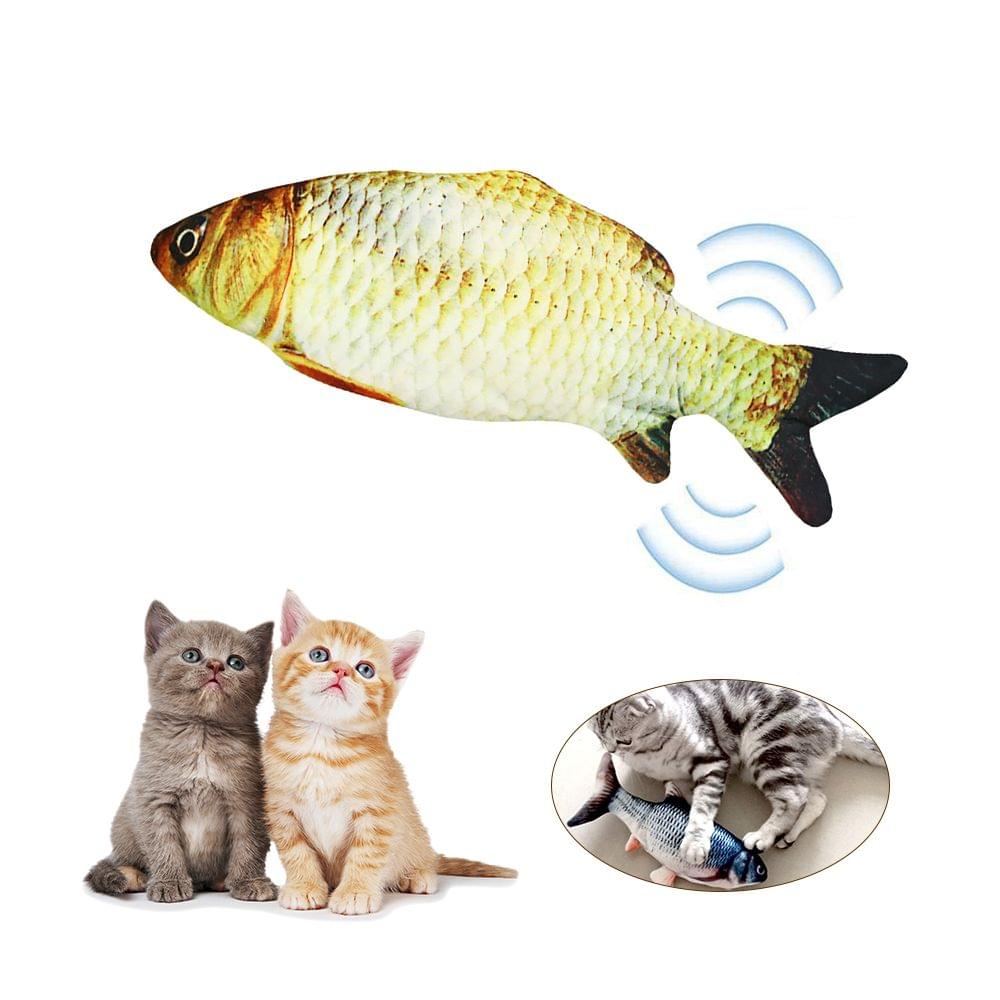 Electric USB?Charging Simulation Fish Cat Toy Funny - Grass carp