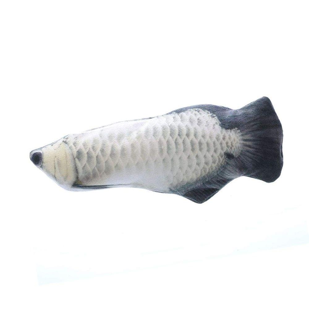 Electric USB?Charging Simulation Fish Cat Toy Funny - silver arowana