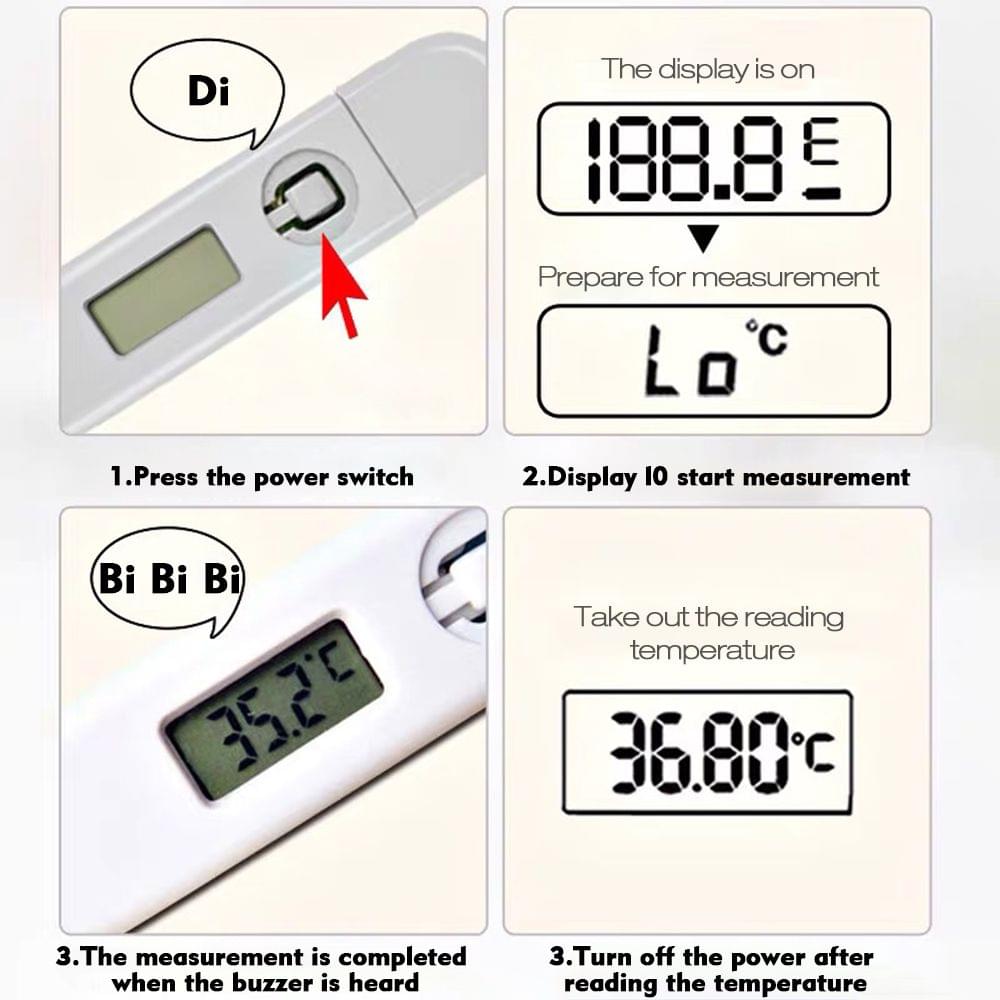 Digital Electronic Thermometer Portable Mouth/Underarm
