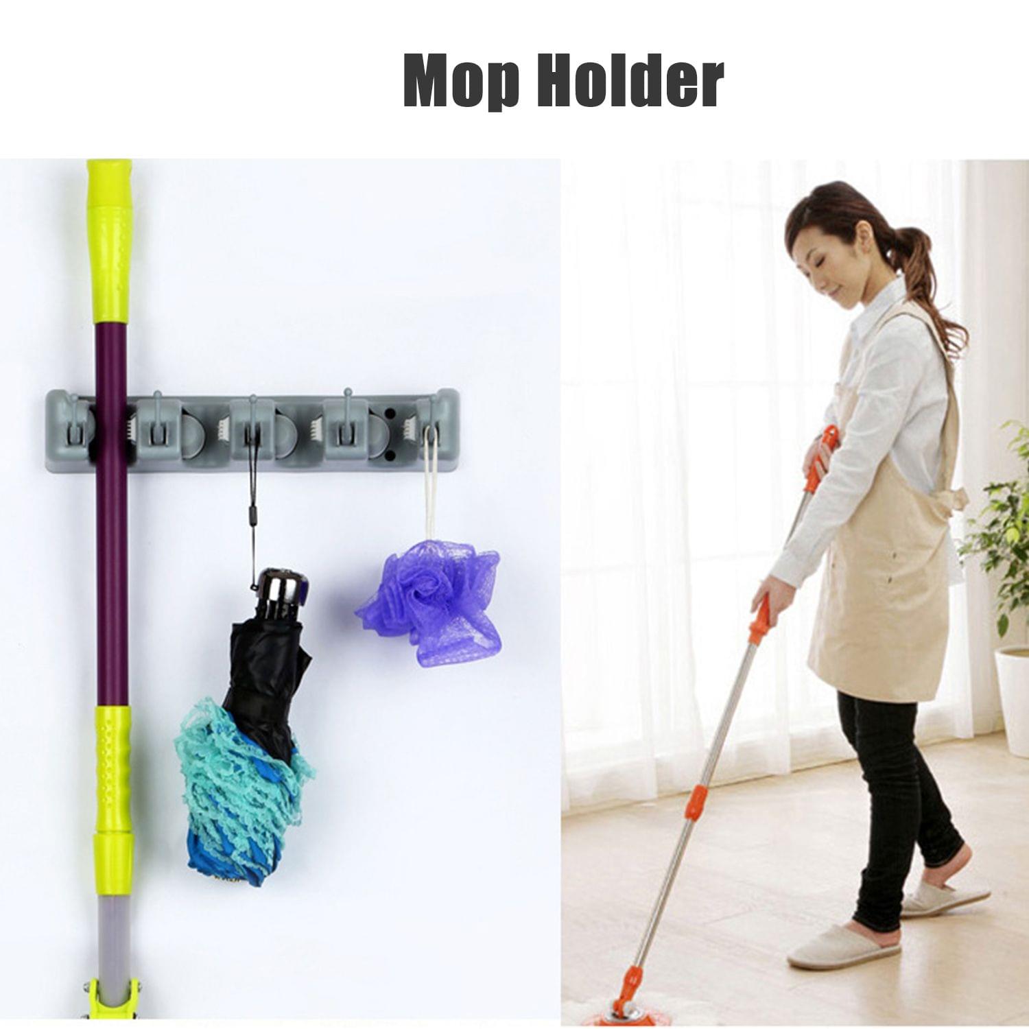 Mop Holder With Hook Broom Holder Drilling Wall Mounted - 4 hooks