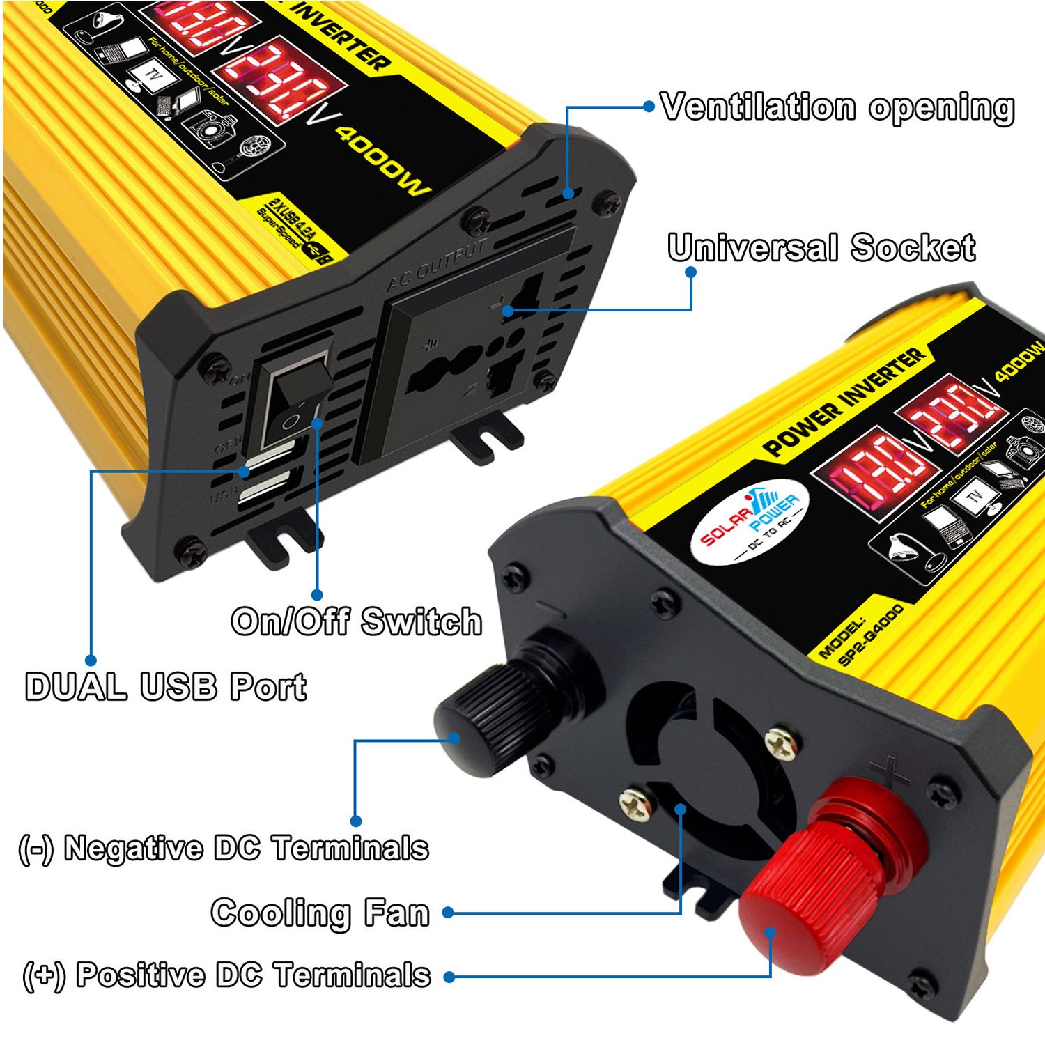 Modified Sine Wave Inverter High Frequency 4000W Peak Power - 220V