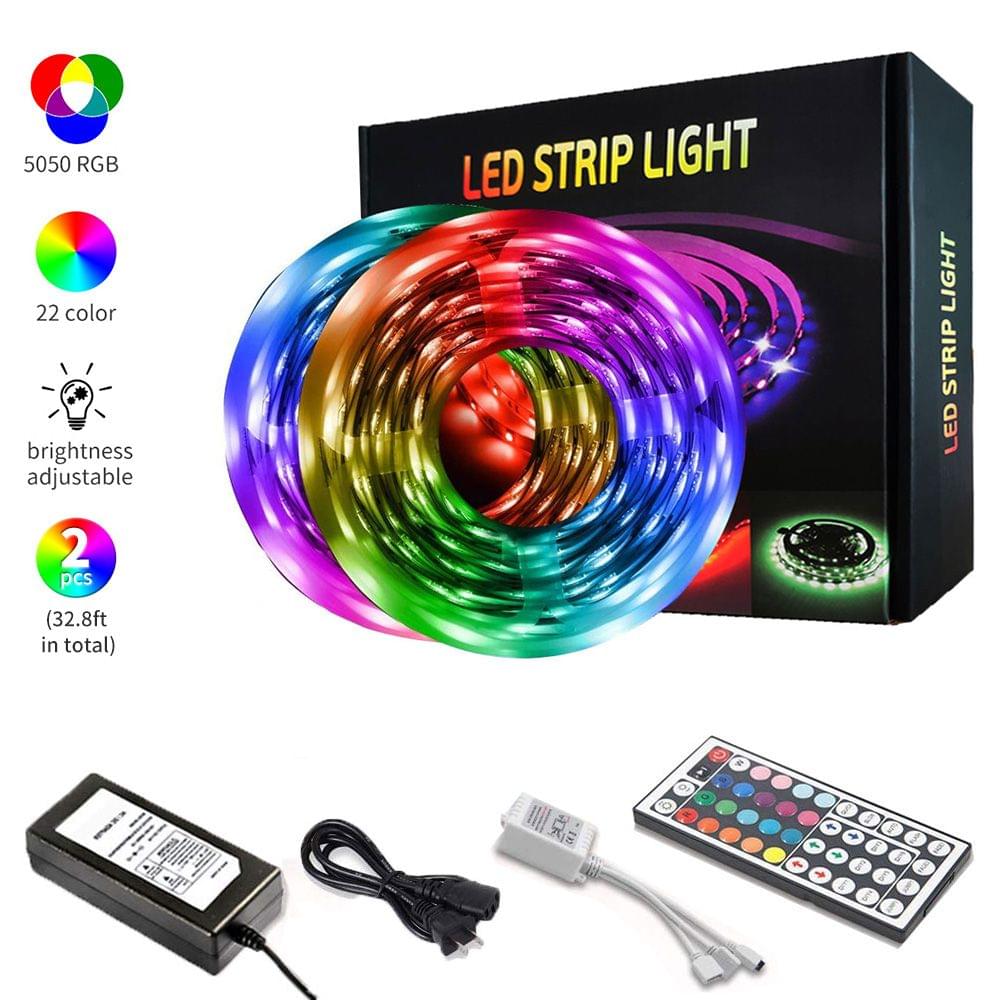 LED Strip Lights Kit for Bedroom 10m/32.8ft length 300LEDs - US Plug