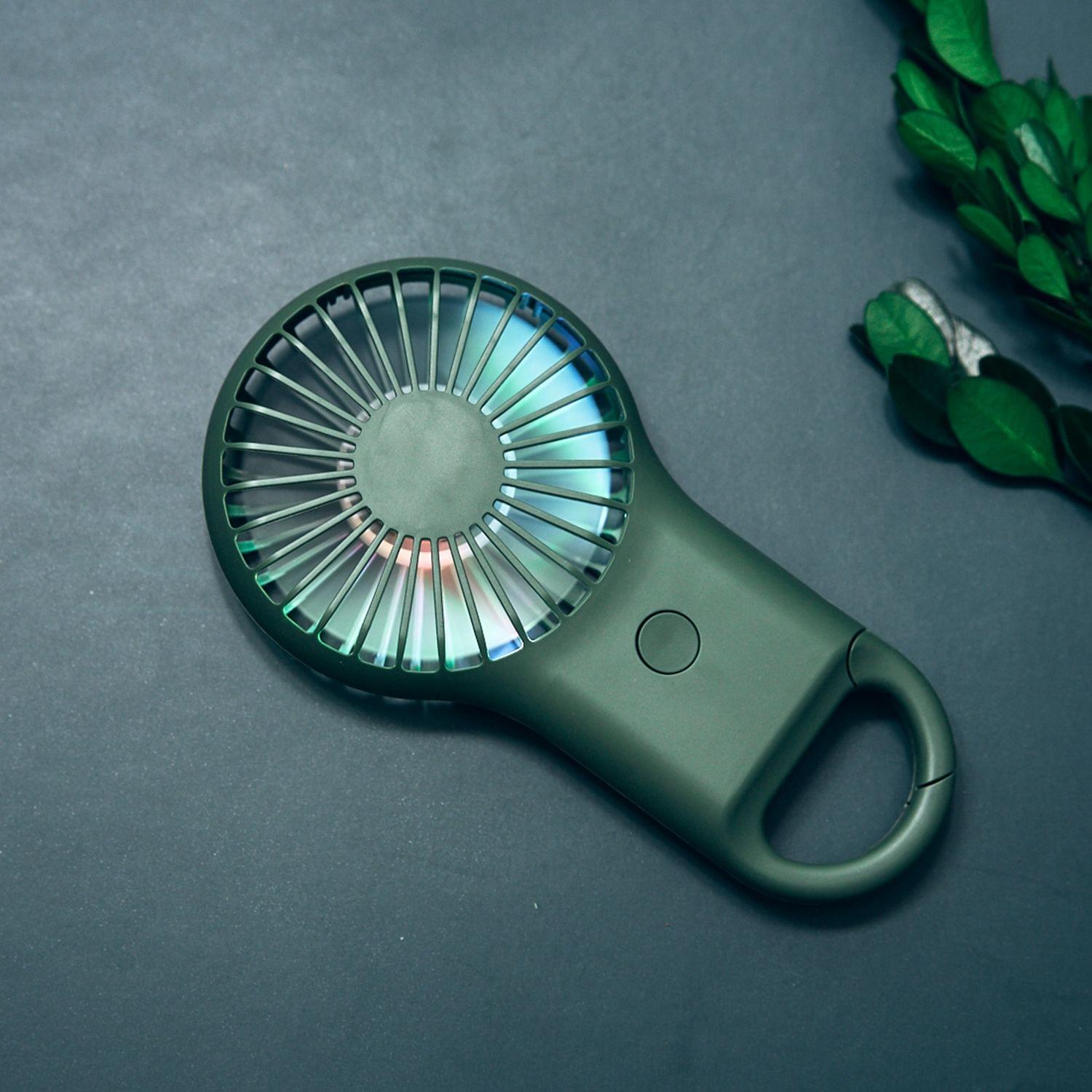 Handheld Fan with Colorful LED Light Clasp Portable Fan 3