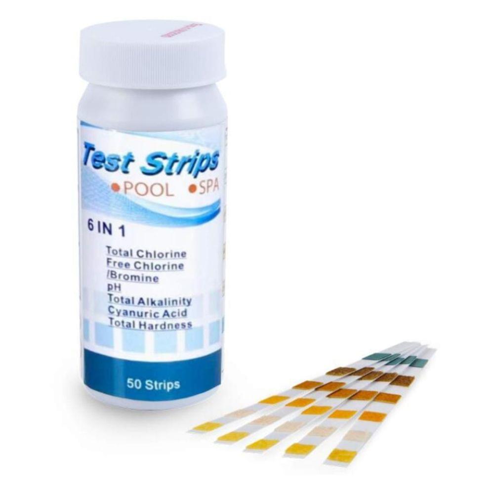 50Pcs/Bottle Test Strips 6 IN 1  for Swimming Pool SPA