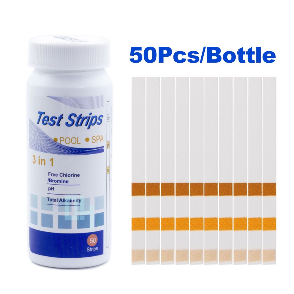 50Pcs/Bottle Test Strips 3 In1 for Swimming Pool SPA