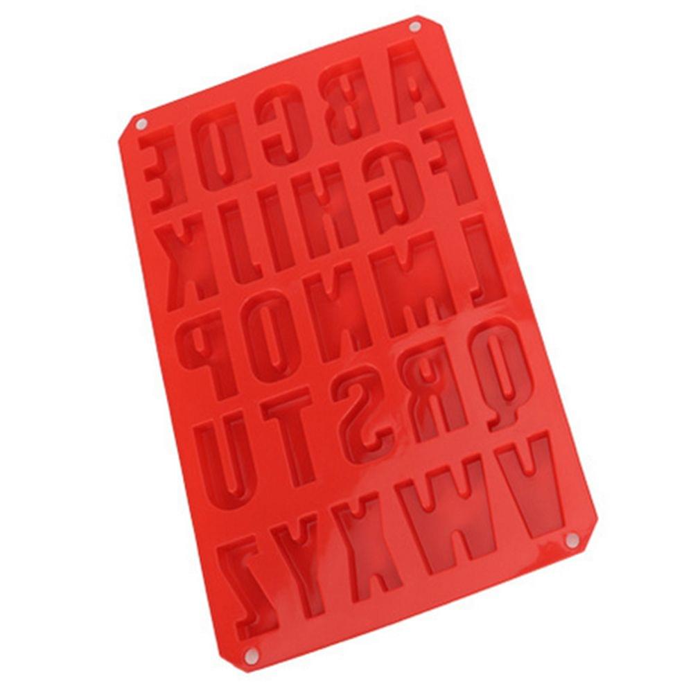 Red Silicone Letter Alphabet Pudding Bakeware Mould Cake