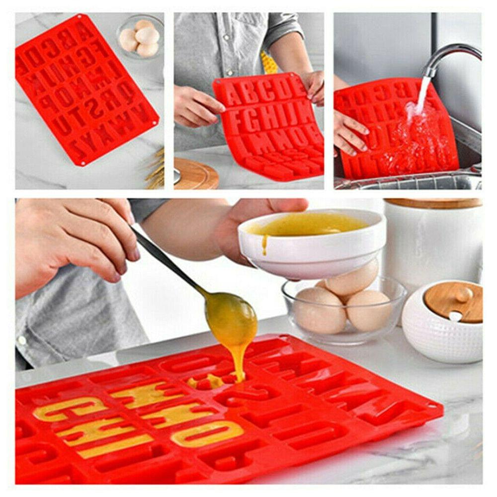 Red Silicone Letter Alphabet Pudding Bakeware Mould Cake