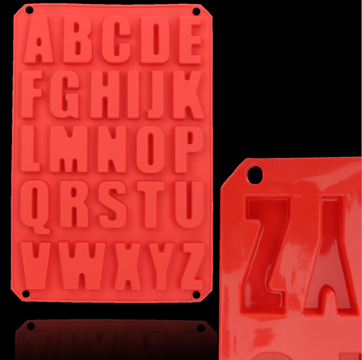 Red Silicone Letter Alphabet Pudding Bakeware Mould Cake