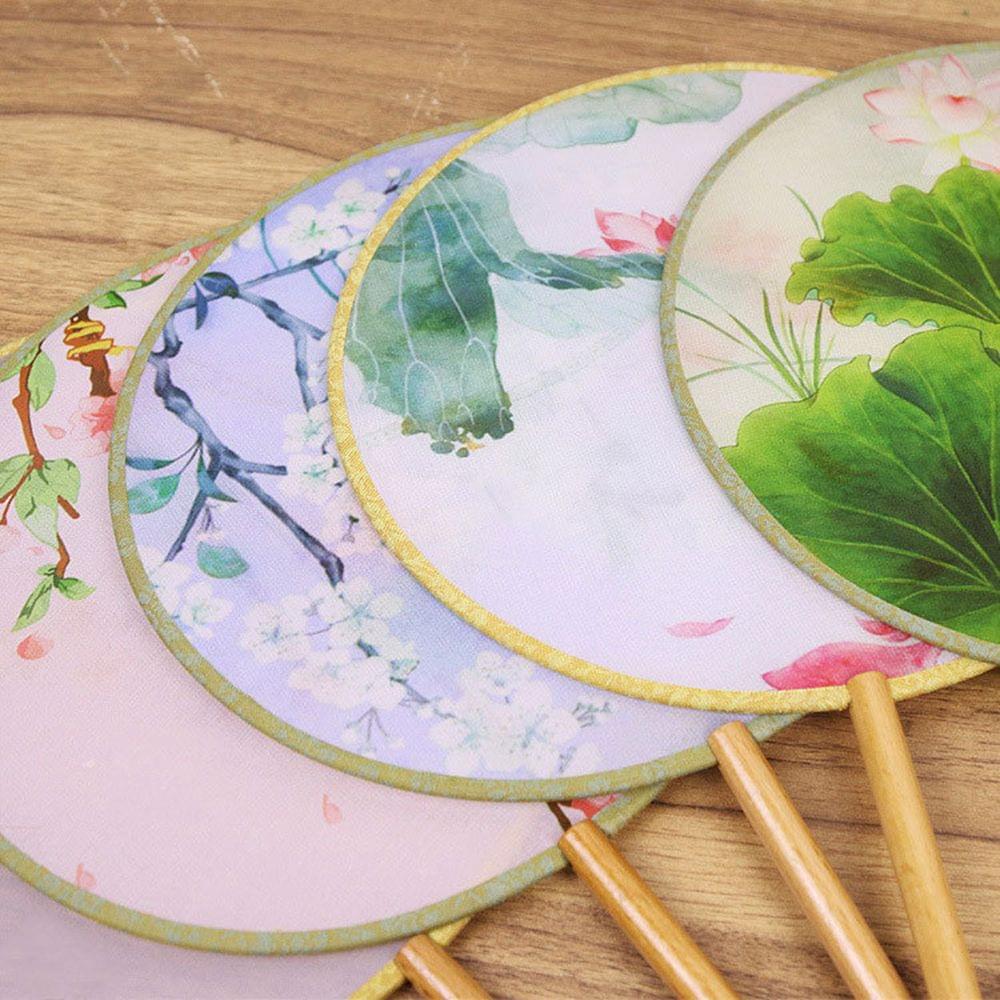 Round Double-Sided Pattern Chinese Ancient Hand Fan Dance - style 1