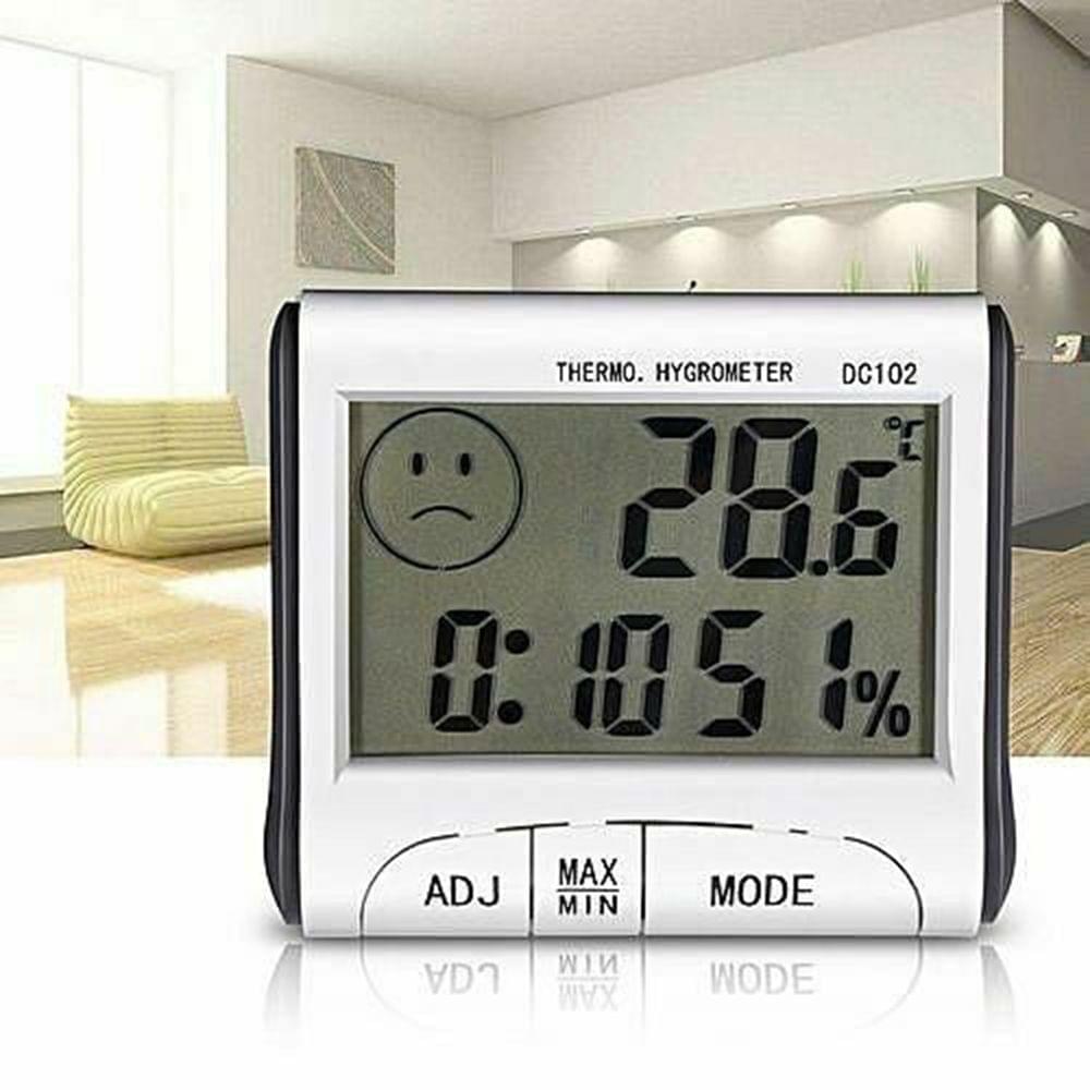 Minitype Digital Indoor Thermometer Hygrometer Clock DC102