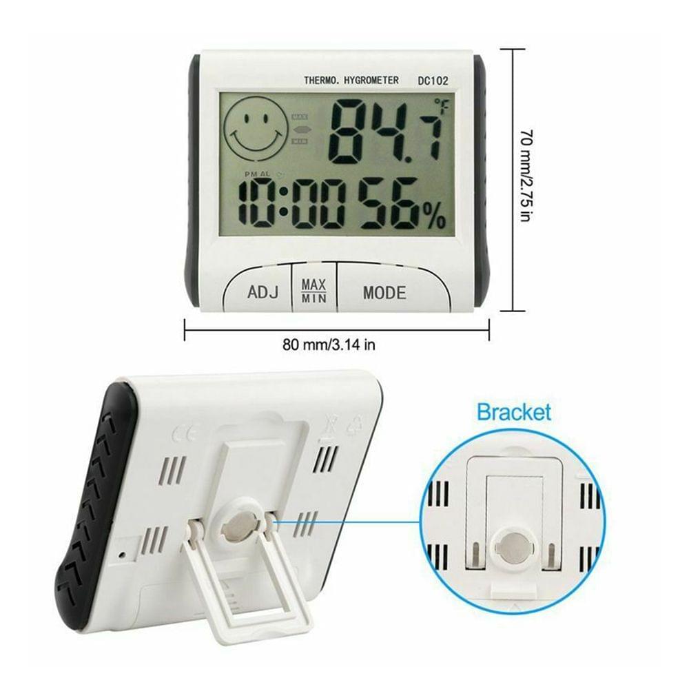 Minitype Digital Indoor Thermometer Hygrometer Clock DC102