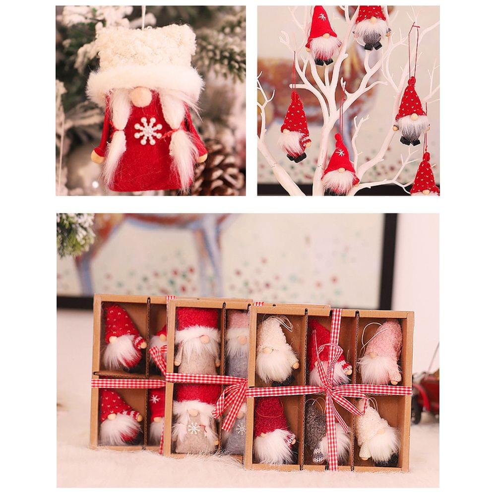 Christmas Decoration Box 6 Dolls Pendant Tree Hanging - style A