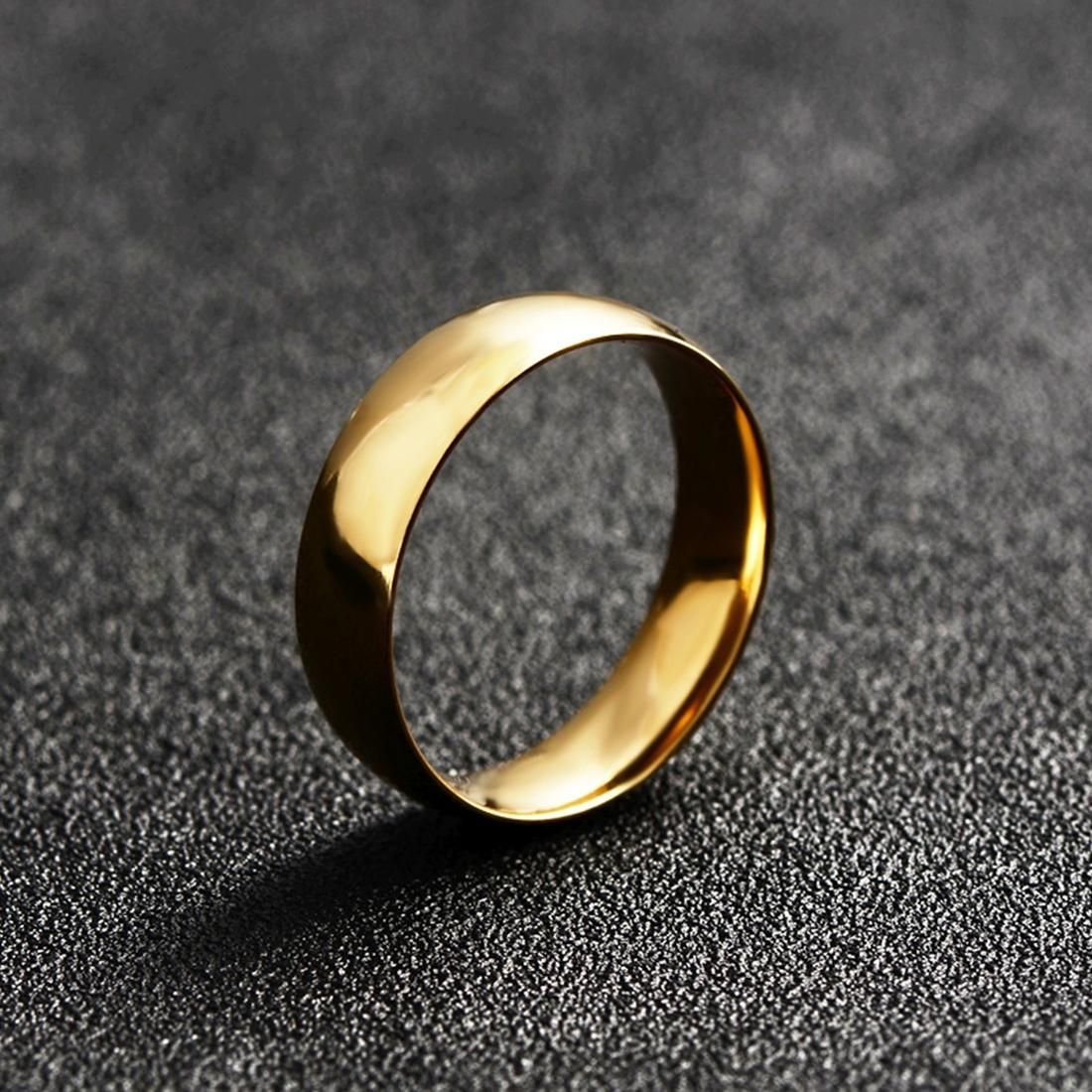 Couple Men Jewelry Glossy Titanium Steel Ring, Size: 7, Inner Diameter: 17.2mm, Perimeter: 54mm