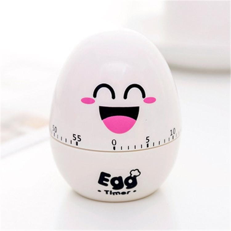 Creative Cartoon Fruit Shape Multi-Function Rotary Timer Learning Work Efficiency Time Manager (White Egg)