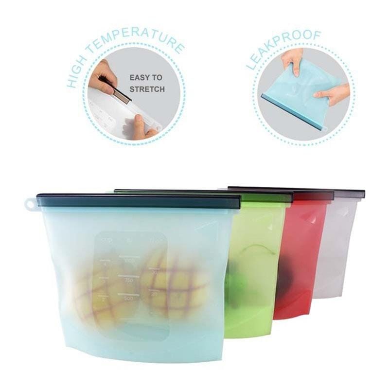 Food Grade Silicone Vacuum Sealed Split Fresh-keeping Bag (White)