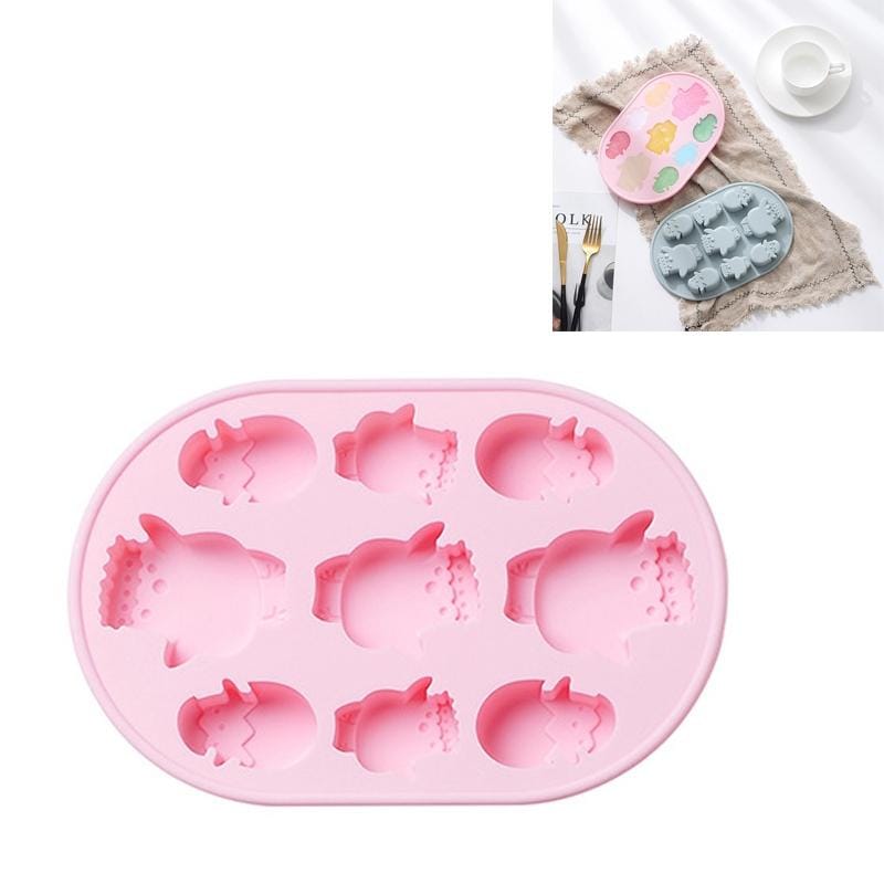 4 PCS Silicone Cake Mould Broken Chicken Chocolate Epoxy Mould Ice Tray Baking DIY Mould (Pink)