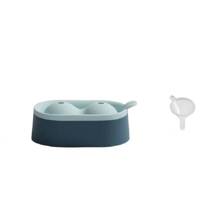 Ice Ball Mold Food Grade Silicone Ice Grid Double Ball Ice Making Mold (Gray)