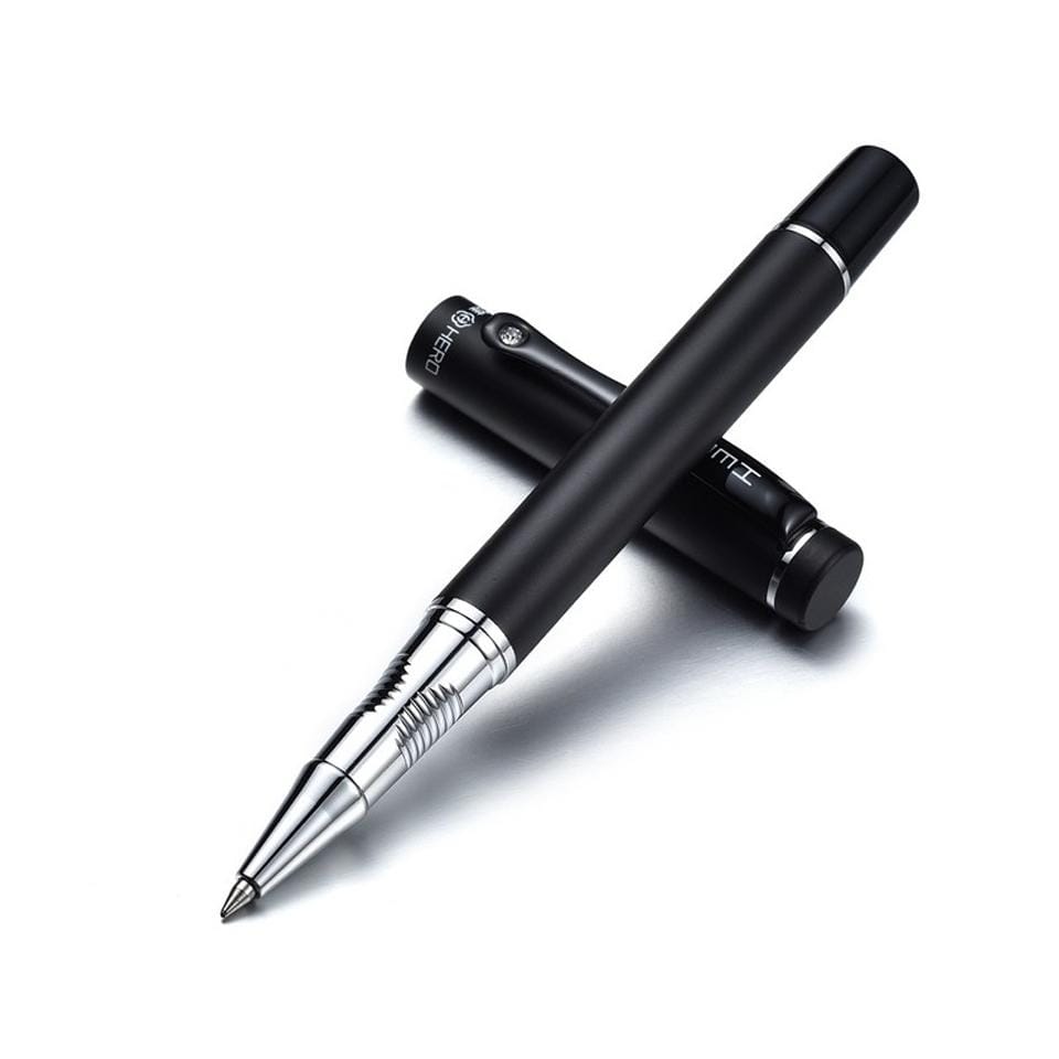 0.5mm Matt Black Business Metal Ballpoint Pen Office Stationery Supplies, Written:0.5mm (Matte black ball pen)