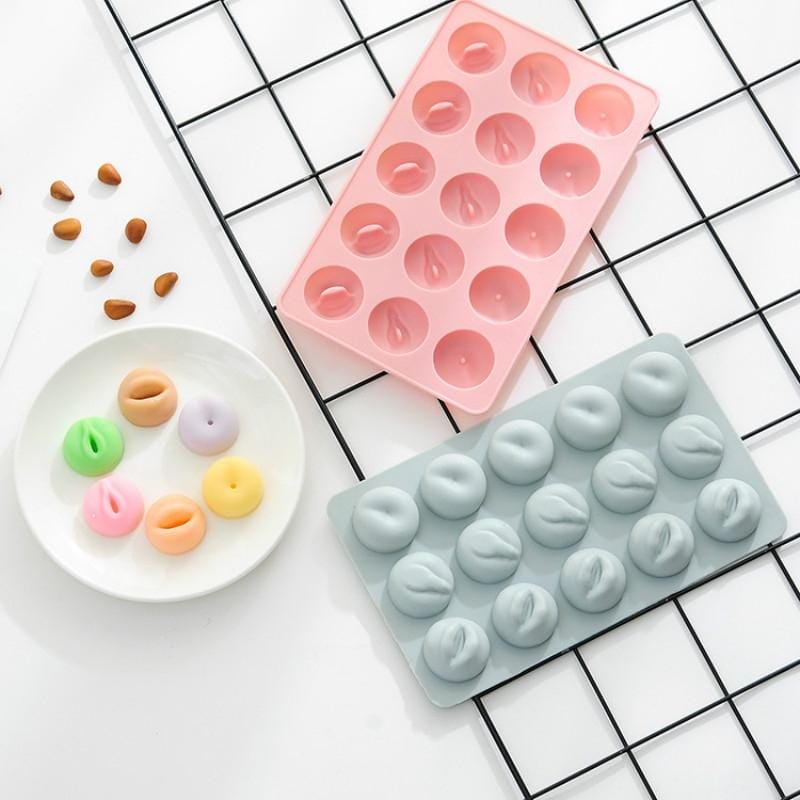4 PCS Creative 15 Grid Hamburger Silicone Ice Tray Cake Mold DIY Chocolate Pudding Mold Baking Utensils (Pink)