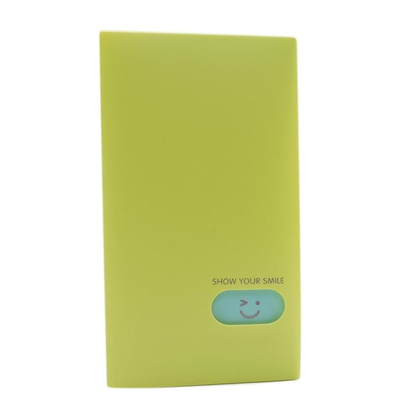 Smiley Face Pattern Portable Business Card Book Card Holder Small Card storage Book Card Sticker Collection Ticket Collection (Yellow)