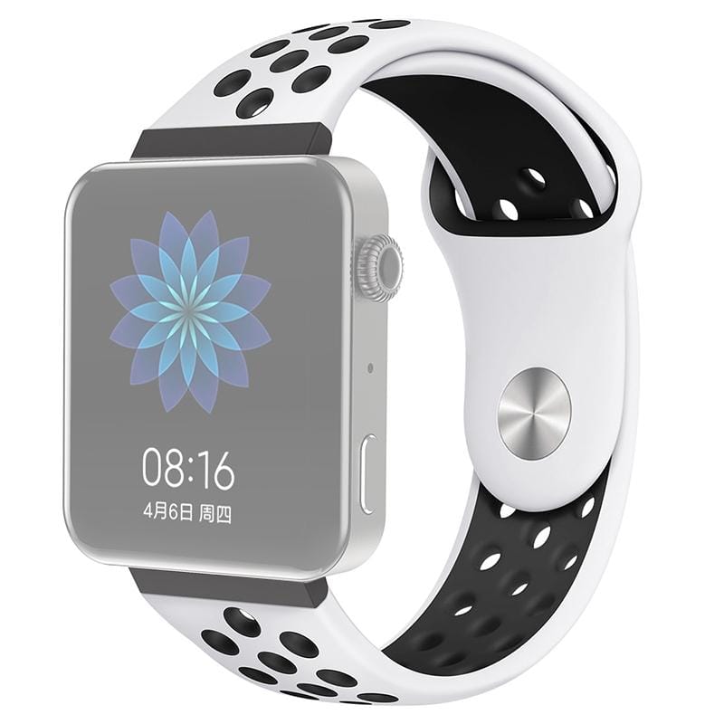 For Xiaomi Smart Watch Standard / Pride Version 18mm Two-color Silicone Replacement Strap Watchband (White Black)