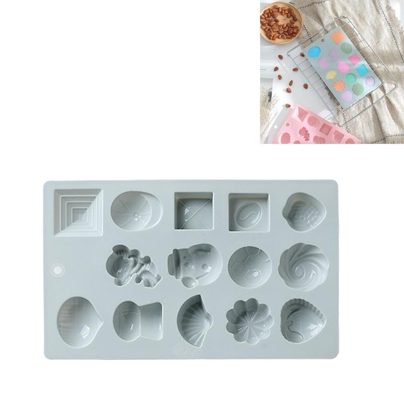 6 PCS Cartoon Silicone Ice Tray Mold Cake Chocolate Baking Mold (Blue)