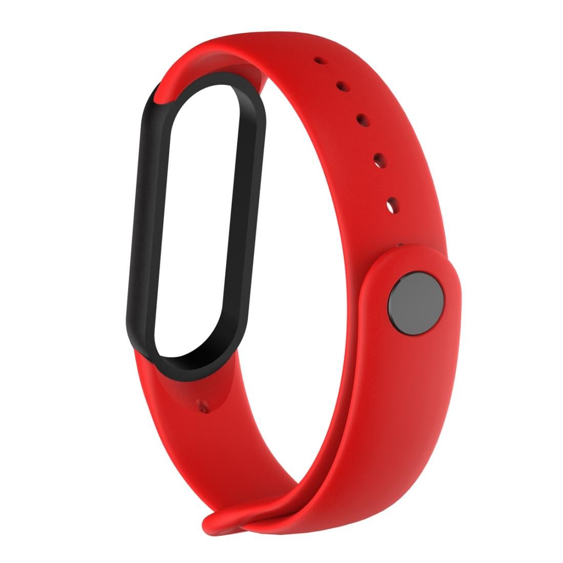 For Xiaomi Mi Band 5 Silicone Replacement Strap Watchband (Red Black)