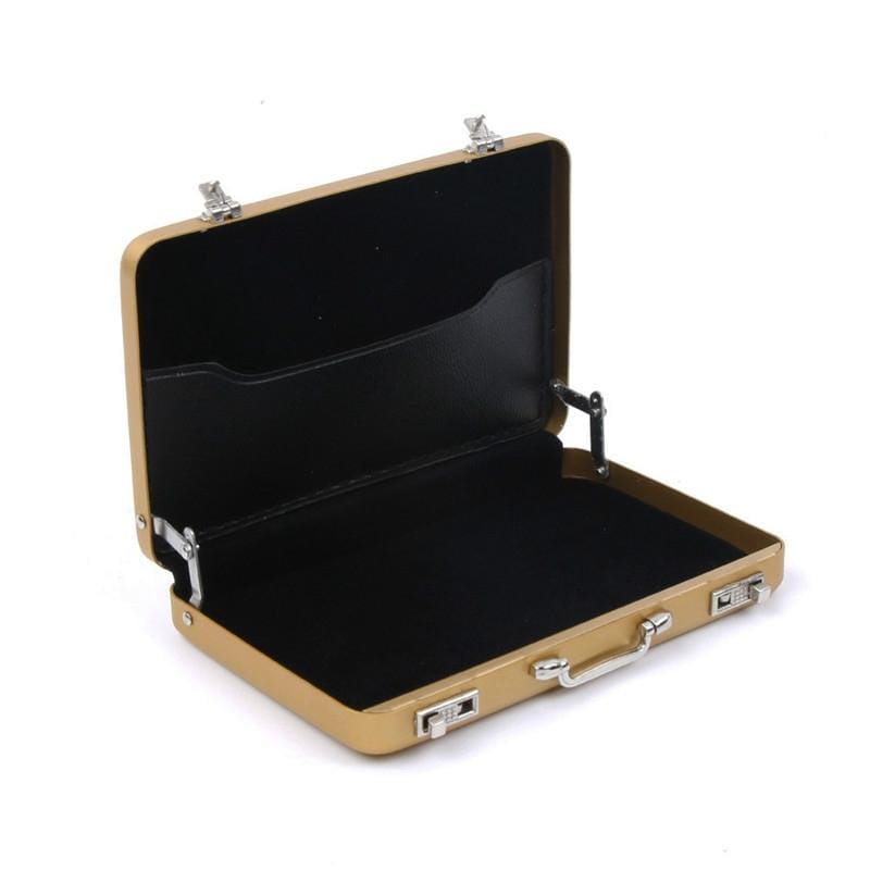 Aluminum Storage Box Business Card Holder Credit Card Bank Card Storage Box (Gold)