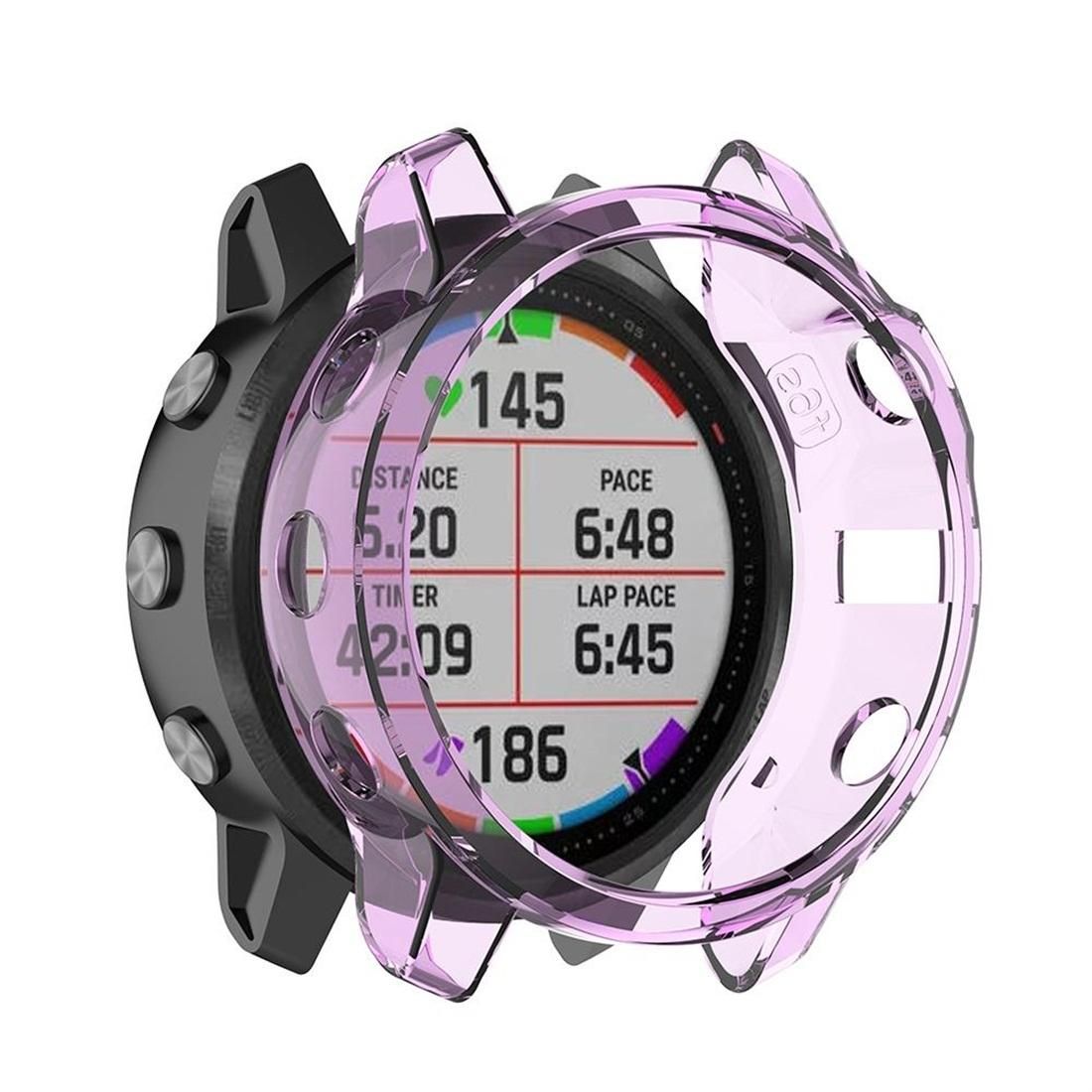 For Garmin Fenix 6s TPU Half Coverage Smart Watch Protevtice Case (Purple)