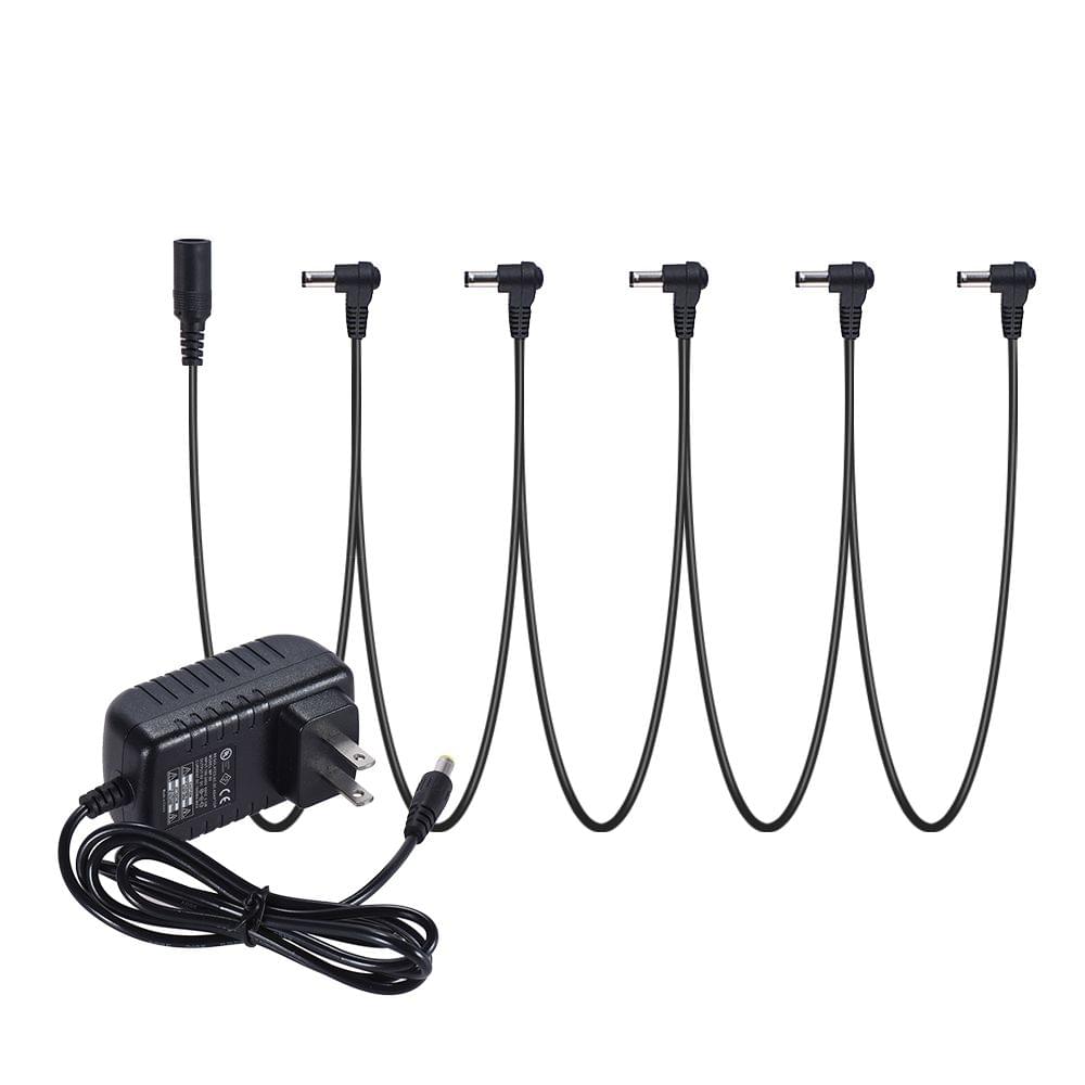 Guitar Effect Power Supply Adapter 9V DC 1000mA 5 Way Daisy - US Plug